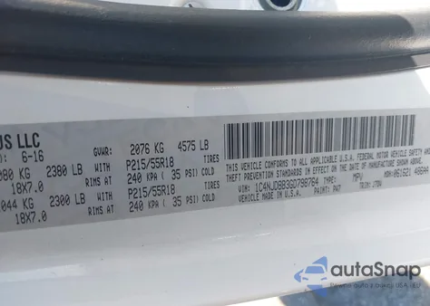 2016 Jeep Compass 75Th Anniversary из США, поврежденный, VIN 1C4NJDBB3GD798764